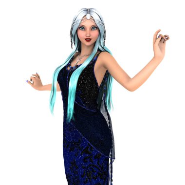 genç bir kadının 3d cg işleme