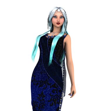 genç bir kadının 3d cg işleme