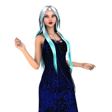 genç bir kadının 3d cg işleme