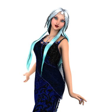 genç bir kadının 3d cg işleme