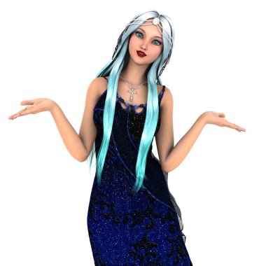 genç bir kadının 3d cg işleme