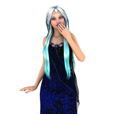 genç bir kadının 3d cg işleme