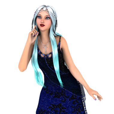 genç bir kadının 3d cg işleme