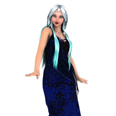 genç bir kadının 3d cg işleme