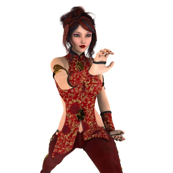Dziewczyna kung fu — Zdjęcie stockowe