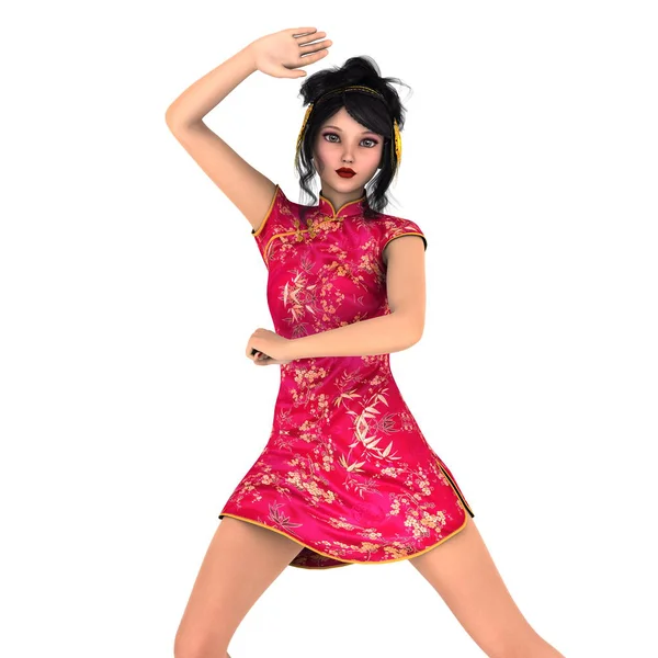 Menina Kung Fu — Fotografia de Stock