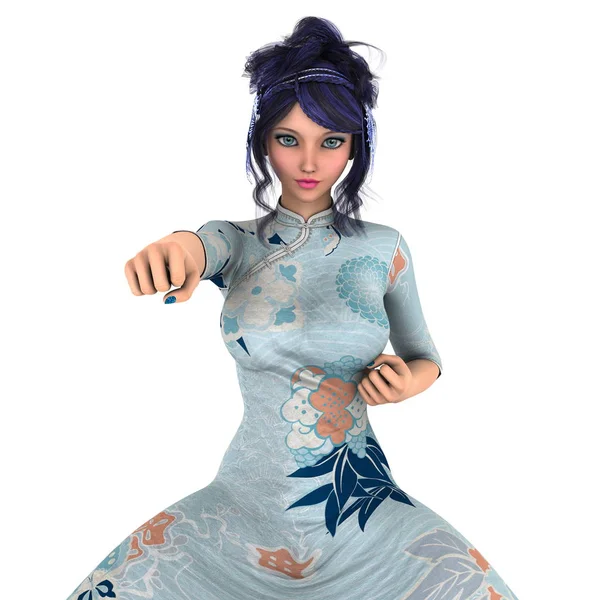 Menina Kung Fu — Fotografia de Stock