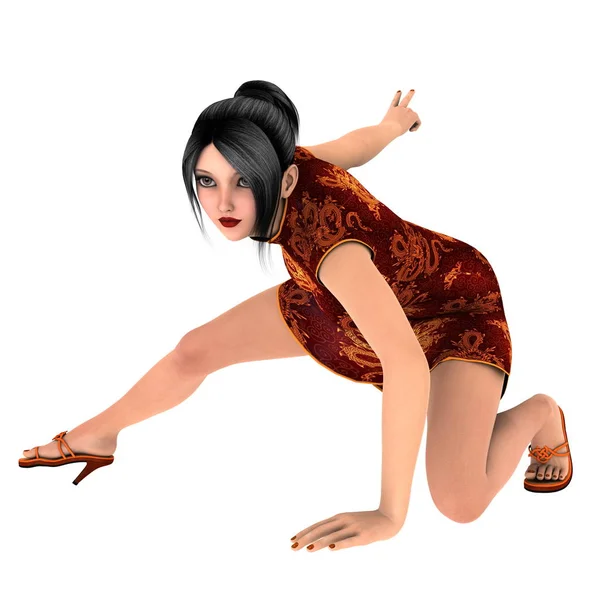 Kung fu girl — Stock Photo, Image