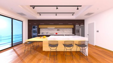 3d cg işleme mutfak