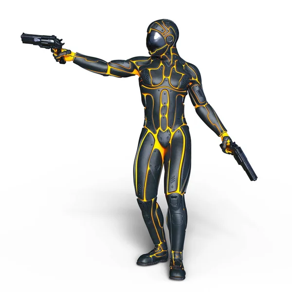 3D cg Darstellung eines Cyborg — Stockfoto