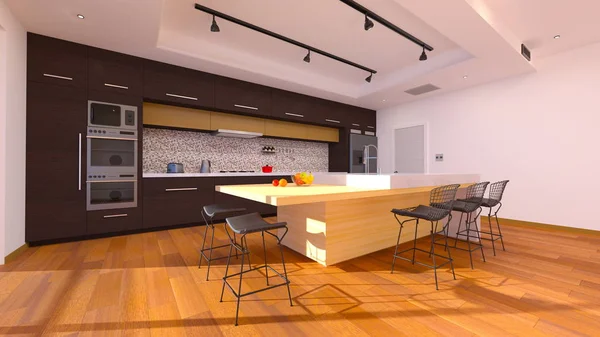 3D CG renderização de uma cozinha — Fotografia de Stock