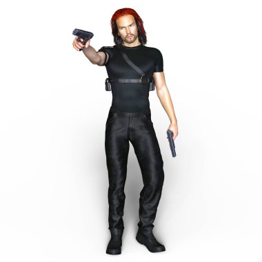 bir savaşçının 3d cg işleme