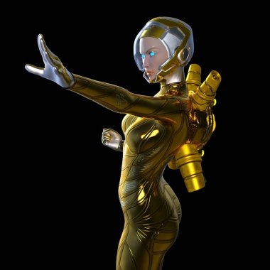 3d cg işleme süper bir kadın