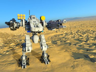 bir savaş robotu 3d cg render