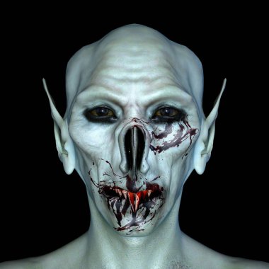 3d cg işleme bir canavar yüz