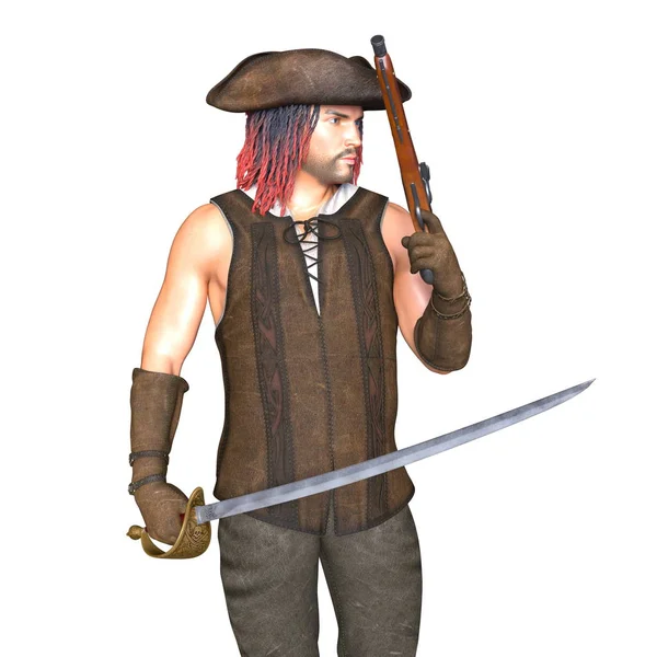 3D rendu 3D d'un pirate — Photo