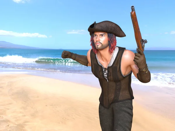 3D rendu 3D d'un pirate — Photo