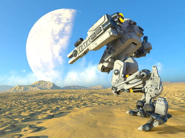 3D CG рендеринг боевого робота — стоковое фото