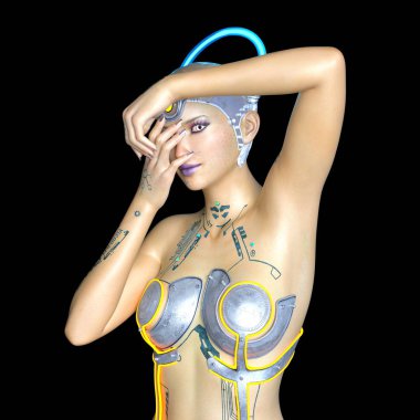 bir kadın Android 3d cg işleme