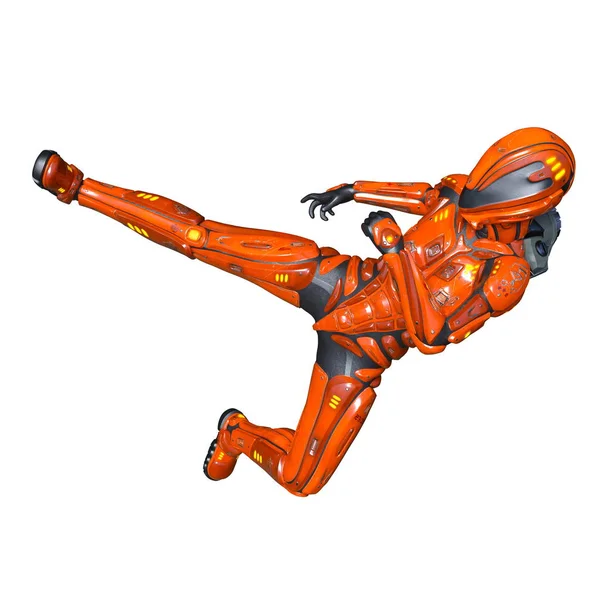 3D-s cg visszaadás-ból egy női robot — Stock Fotó