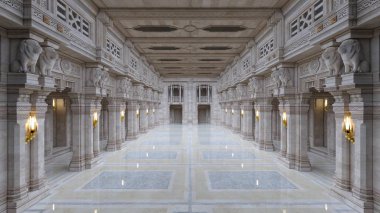 bir giriş holü tasarımı 3D cg render