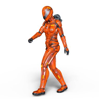 3d cg işleme bir kadın robot