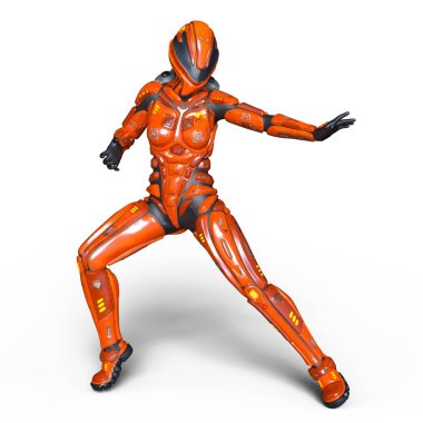 3d cg işleme bir kadın robot