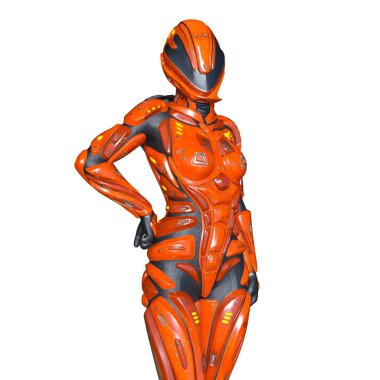 3d cg işleme bir kadın robot