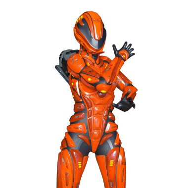 3d cg işleme bir kadın robot