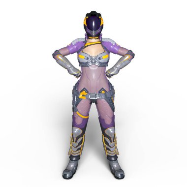 kadın bir cyborg 3d cg render