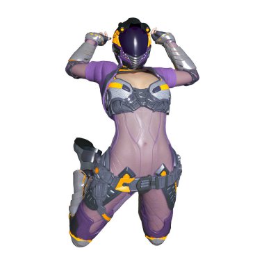 kadın bir cyborg 3d cg render