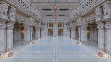 bir giriş holü tasarımı 3D cg render