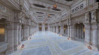 bir giriş holü tasarımı 3D cg render