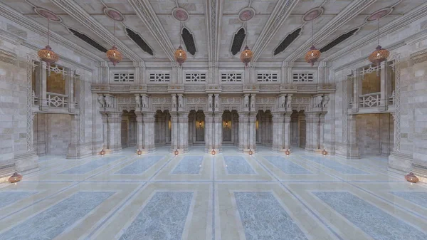 3D cg-rendering av en hall — Stockfoto