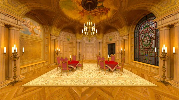 3D CG renderização de uma sala de jantar — Fotografia de Stock
