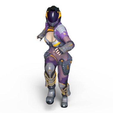 kadın bir cyborg 3d cg render