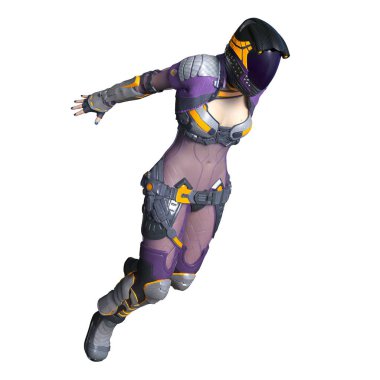 kadın bir cyborg 3d cg render