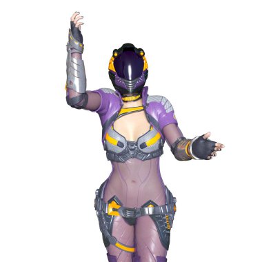 kadın bir cyborg 3d cg render