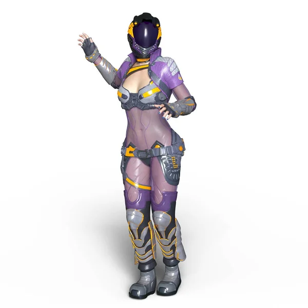 3D CG rendering of a female cyborg — Stock Photo, Image