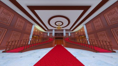 bir giriş holü tasarımı 3D cg render