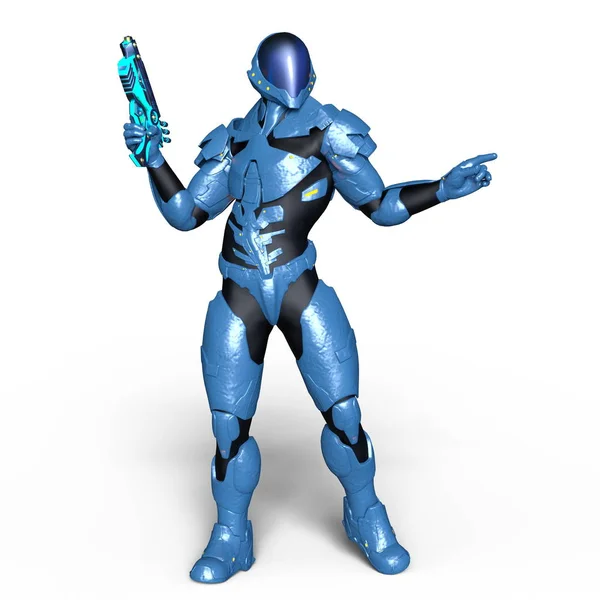 Representación 3D CG de un cyborg — Foto de Stock