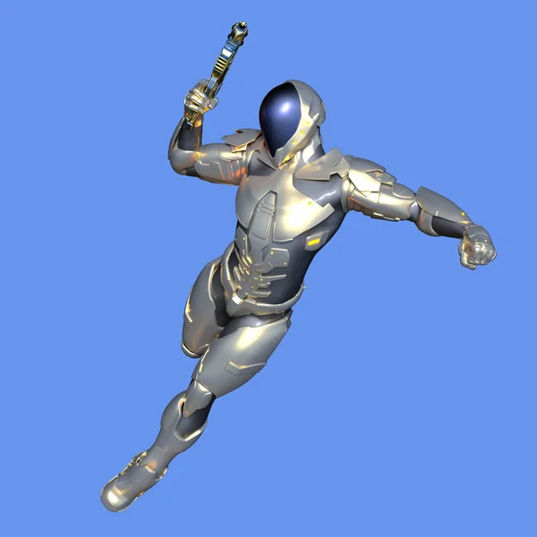 3D CG renderização de um cyborg — Fotografia de Stock
