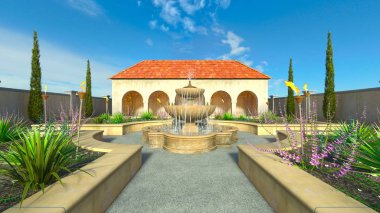 3d cg işleme bir Bahçe