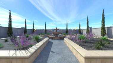 3d cg işleme bir Bahçe