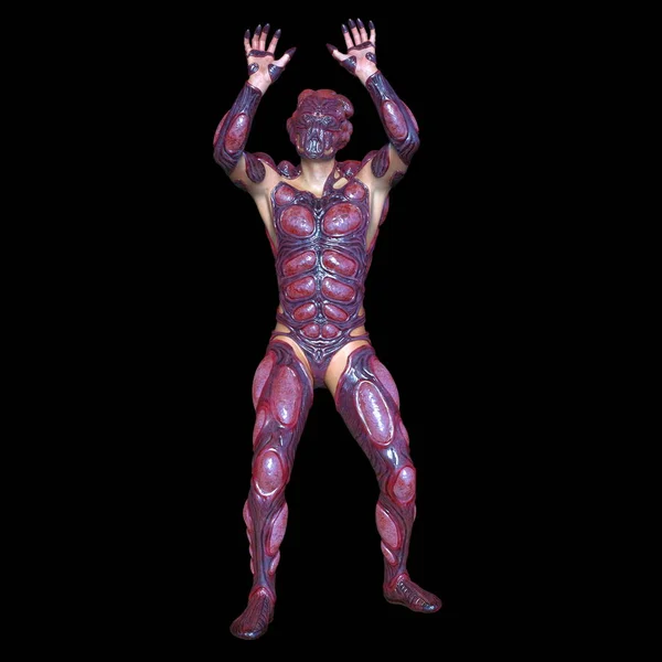 3D-рендеринг человека-мутанта — стоковое фото
