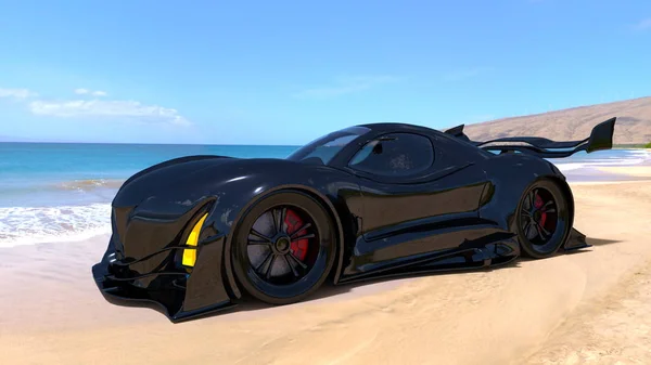 3D-cg-Darstellung eines Sportwagens — Stockfoto