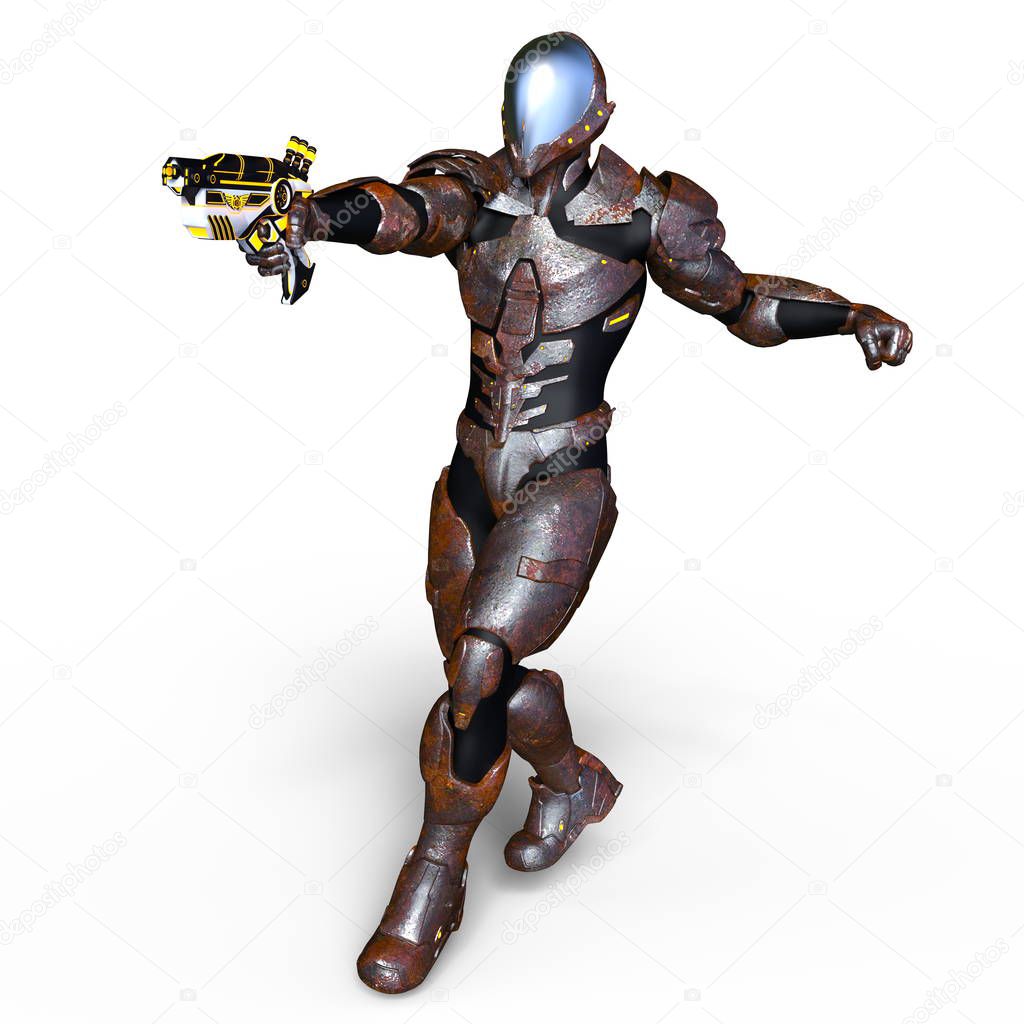 3D CG rendering of a cyborg