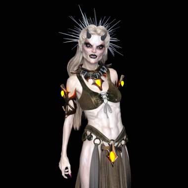 kadın bir canavar 3d cg işleme