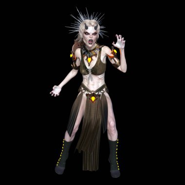 kadın bir canavar 3d cg işleme