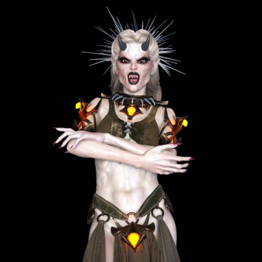 kadın bir canavar 3d cg işleme